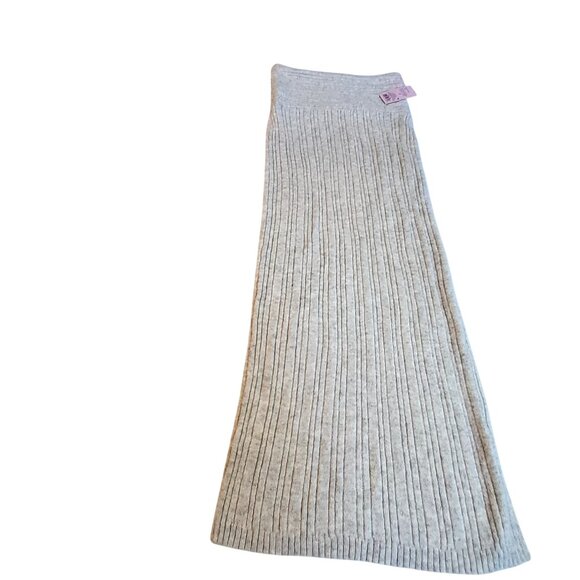 Wild Fable Grey Ribbed Knit Maxi Skirt Size S Recycled Polyester Blend - Picture 1 of 9